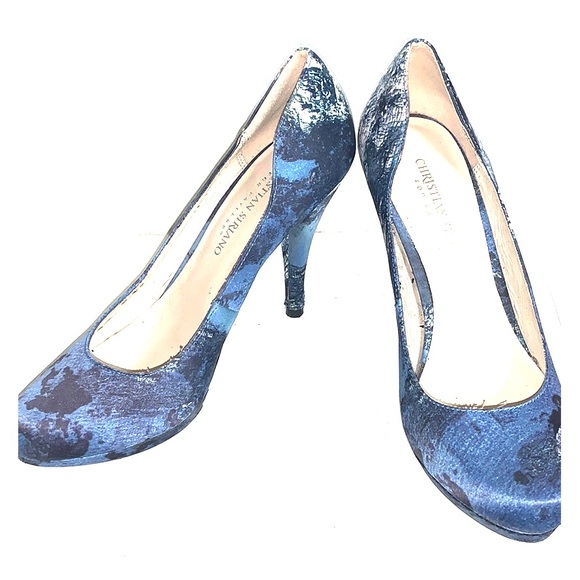Christian Siriano Ocean Blue High Heels - Picture 1 of 2